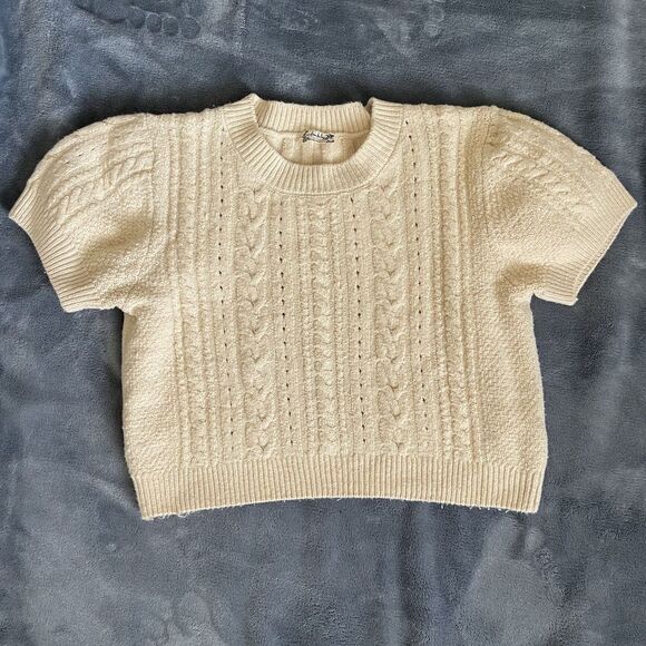Butter Yellow Free People Sweater - L - Picture 1 of 6